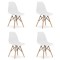Set 4 scaune stil scandinav, Artool, Osaka, PP, lemn, alb, 46x54x81 cm