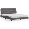 VidaXL Pat cu saltea, Hvar, gri, 160x200 cm, piele ecologică 3208734
