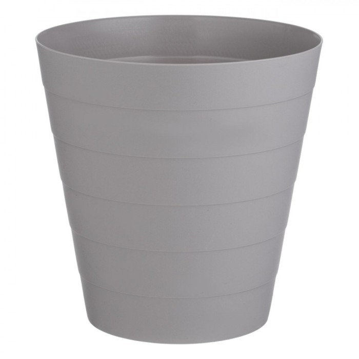 Coș de Gunoi Birou, Plastic, Taupe Mat, Diametru 23.5x24 cm, Capacitate 6L