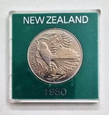 moneda argint NOUA ZEELANDA 1 dollar 1980 km # 49a 27.2 gr AG. 925 38.8 mm foto