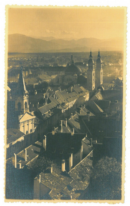2701 - SIBIU, Panorama, Romania - old postcard, real PHOTO - unused - 1937