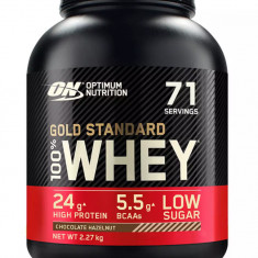 Proteine din zer 100% Whey Gold Standard cu aroma de ciocolata si alune, 2.27kg, Optimum Nutrition