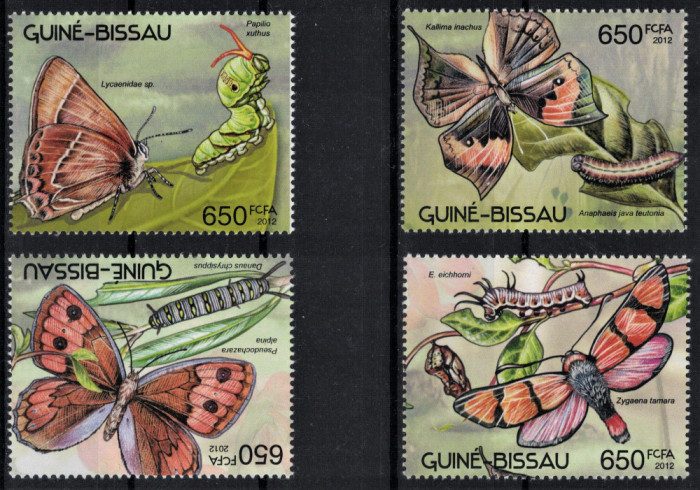 GUINEEA-BISSAU 2012 - Fluturi /serie completa MNH