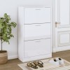 Gossi pantofar, alb extralucios, 63x24x103 cm, lemn compozit