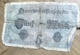 BNKSTR01DE Bancnotă Germania Imperială (WWI) - 5 Mark 1917, Darlehnskassenschein, istorie veche