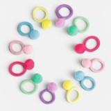 Elastice de păr mini cu pompoane, Set 12 buc, Culori diverse, CMCLASS