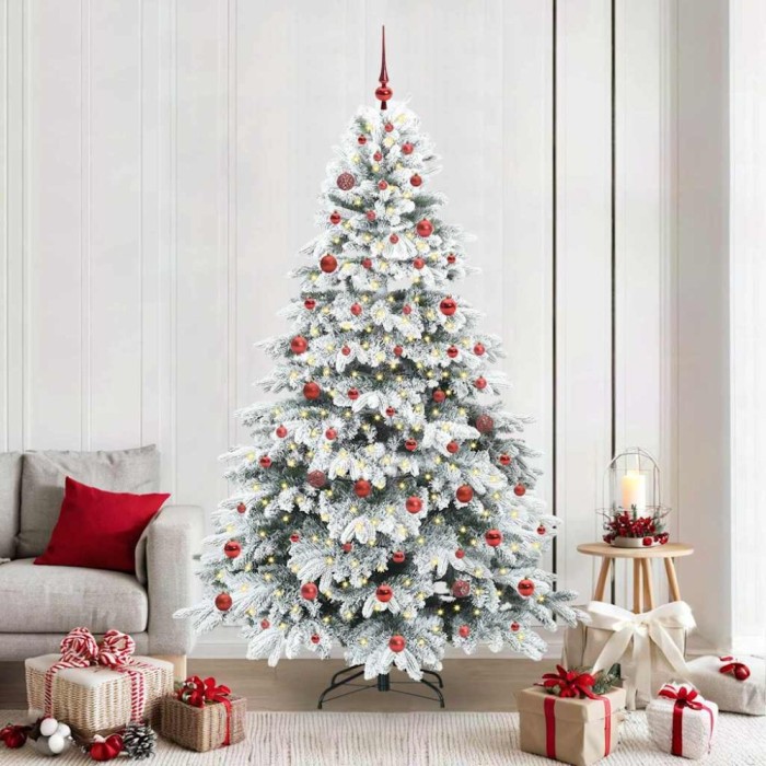 Brad de Crăciun artificial cu 300 LED Verde 210 cm PE și PVC