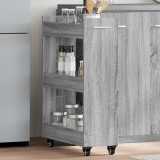 VidaXL Dulap cu roți, sonoma gri, 60x22x79 cm, lemn prelucrat
