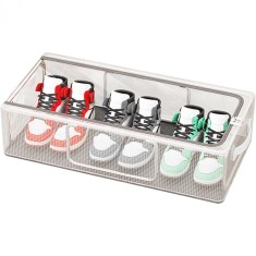 Cutie de Depozitare pentru Pantofi, Flippy, 40x30x15 cm, din Plasa PVC Impermeabila si Cadru de Otel, Pliabila, Fermoar Bidirectional, Transparenta foto