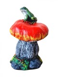 Cumpara ieftin Statueta decorativa, Broasca pe ciuperca, Multicolor, 25 cm, DV56-12