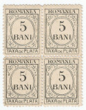 *Romania, LP IV.12a/1922, Taxa de plata format mic, hartie alba, eroare, MNH/MLH, Nestampilat