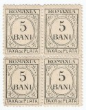 *Romania, LP IV.12a/1922, Taxa de plata format mic, hartie alba, eroare, MNH/MLH, Nestampilat