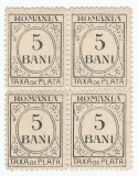 *Romania, LP IV.12a/1922, Taxa de plata format mic, hartie alba, eroare, MNH/MLH, Nestampilat