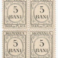 *Romania, LP IV.12a/1922, Taxa de plata format mic, hartie alba, eroare, MNH/MLH