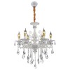 Candelabru SANSSOUCI 6xE14 Cristal si Metal &ndash; Design Clasic, Inaltime Ajustabila, Alb Argintiu ModernLight Concept