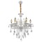 Candelabru SANSSOUCI 6xE14 Cristal si Metal &ndash; Design Clasic, Inaltime Ajustabila, Alb Argintiu ModernLight Concept