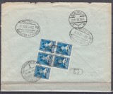 ROMANIA 1930 LP 83 r MIHAI I SUPRATIPAR 8 IUNIE 1930 BLOC 5 TIMBRE/PLIC CU ANTET CIRCULAT EXPRES BUCURESTI-BERLIN 1930
