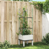 Jardiniera de gradina cu spalier, alb, 40x40x142,5 cm, PP GartenMobel Dekor, vidaXL
