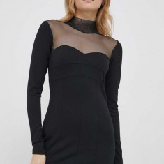 Sisley rochie culoarea negru, mini, evazati