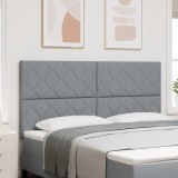 Tăblie Gri Deschis cu Design de Blocuri de Diamant, de 180 cm, din Material Textil.
