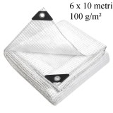 Prelata cu inele metalice, 6x10 m, polietilena impermeabila 100 g/mp, rezistenta la inghet