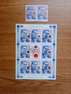 ROMANIA (26001) - LP. 2183 - CORUL MADRIGAL - 2 serii + minicoala stampilata foto