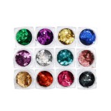 Cumpara ieftin Set 12 decoratiuni paiete pentru unghii, inimi, multicolore