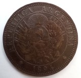 Moneda 2 Centavos 1894 VG+ Argentina