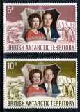 BAT Ter. Antarctic Britanic 1972, Mi #43-44**, Regina Elisabeta a Ii-a nunta de argint, MNH! Cota 11 &euro;!