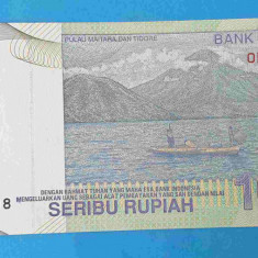 Bancnota Indonezia 1000 Seribu Rupiah 2000 - serie OMA190498 - UNC Superba