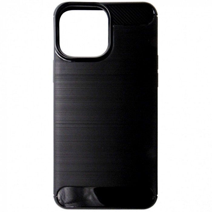 Husa tip capac spate Carbon silicon neagra pentru Apple iPhone 13 Pro Max
