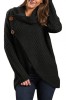 Y755-1 Pulover lung cu aspect petrecut si guler lejer, L, M/L