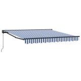 vidaXL Cortina Retractabilă Manual Albastru și Alb 350 x 250 cm 3330199