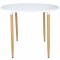Masa dining rotunda Lizzy Unic Spot, 90x76cm, blat MDF alb, picioare metalice cu textura de lemn