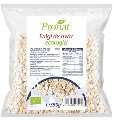 Fulgi de Ovaz Bio Pronat 350gr foto