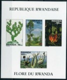 RWANDA 1995 ARBORI FLORI CACTUSI, Nestampilat