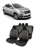 Huse Scaune Auto Dacia Logan 2012-2020, Piele Perforata, Compatibile Airbag