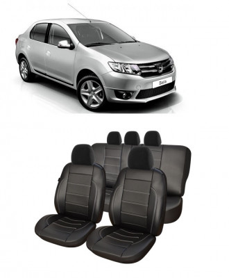Set huse scaune Dacia Logan 2012-2020 Piele Perforata (Compatibile cu sistem AIRBAG) foto