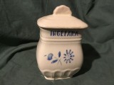 Recipient bucatarie / Cutie veche din ceramica pentru Ghimbir ( Ingefara ) prima parte secolului XX !