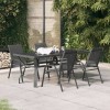 VidaXL Set de servit masa pentru grădină, 5 piese, gri și negru 3095982