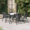 vidaXL Set de servit masa pentru grădină, 5 piese, gri și negru 3095982
