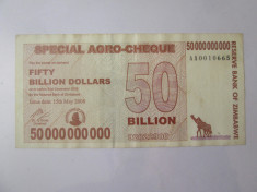 Zimbabwe 50 Miliarde Dollars AA 2008 foto