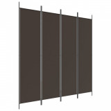 Cumpara ieftin Paravan de camera cu 4 panouri, maro, 200x200 cm, textil