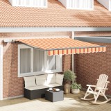 vidaXL Marchiză manuală retractabilă cu LED galben și portocalie 300x250 cm