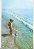 Bnk cp Mamaia - Primii pasi la mare - circulata, Printata, Constanta