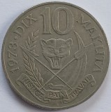 Zair, 10 Makuta 1973
