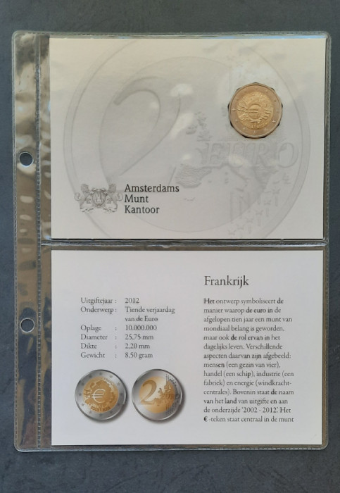 Moneda 2 Euro 2012, Franta, in coincard - A 3347