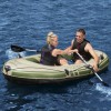 Barca Gonflabila Bestway Hydro Force Voyager 300, 243x102cm, 2 Persoane, Verde + Vasle Aluminiu