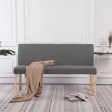 vidaXL Bancă, gri deschis, 139,5 cm, poliester