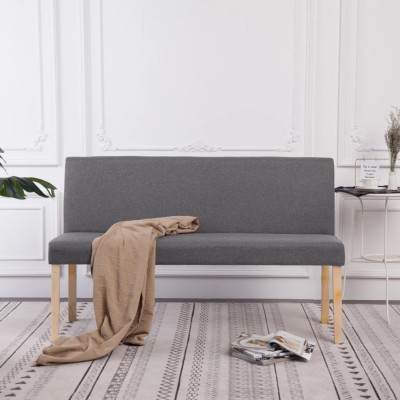 vidaXL Bancă, gri deschis, 139,5 cm, poliester 281335 foto